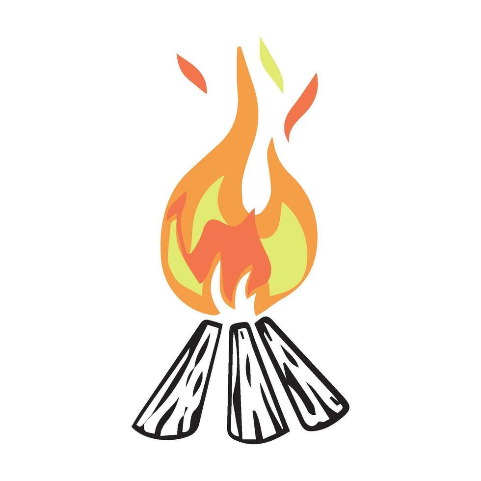 impostato di fuoco fiamma vettore icone. fuoco silhouette illustrazione.