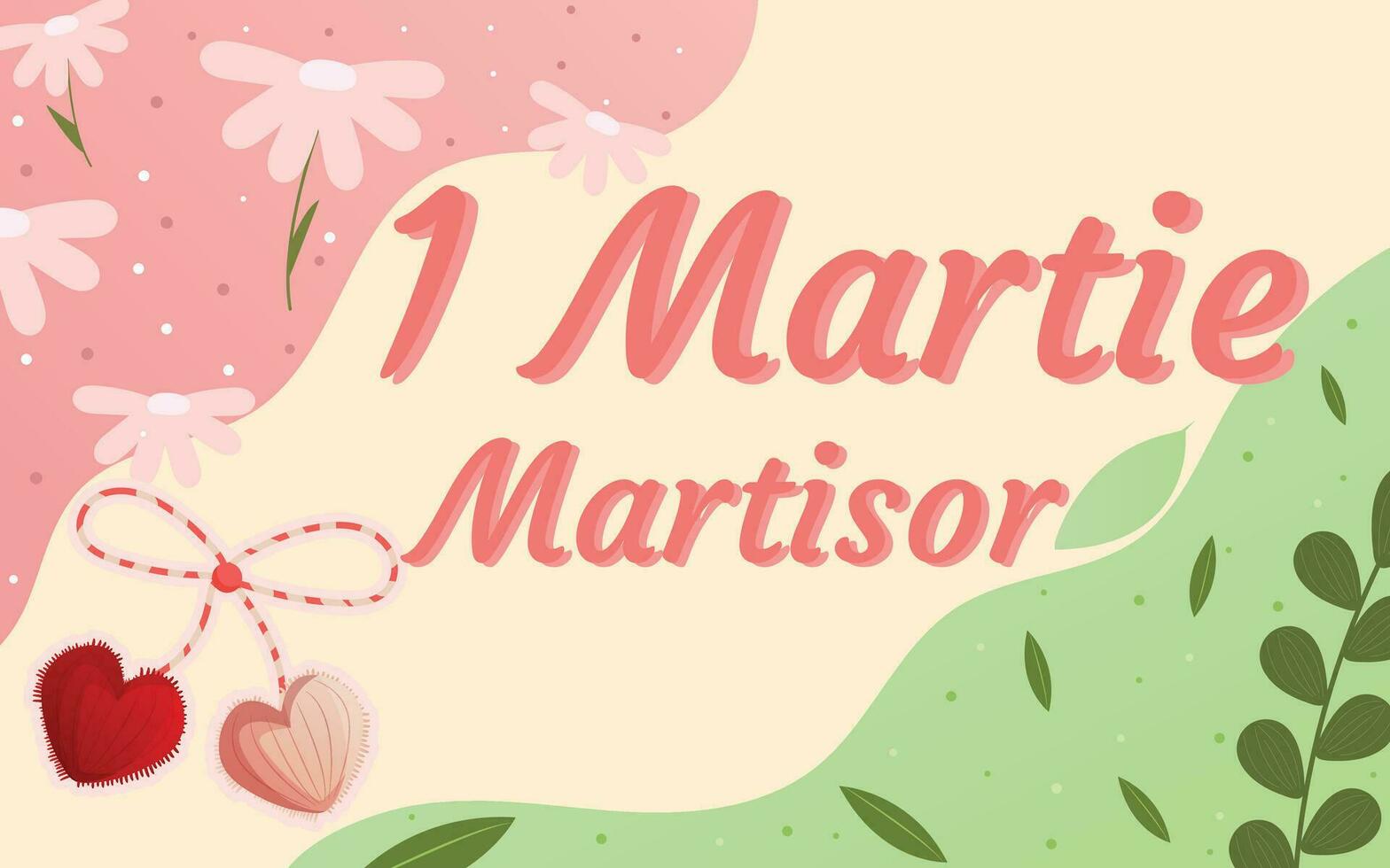 marzo 1 martire è il vacanza di il primo giorno di primavera nel Romania vettore