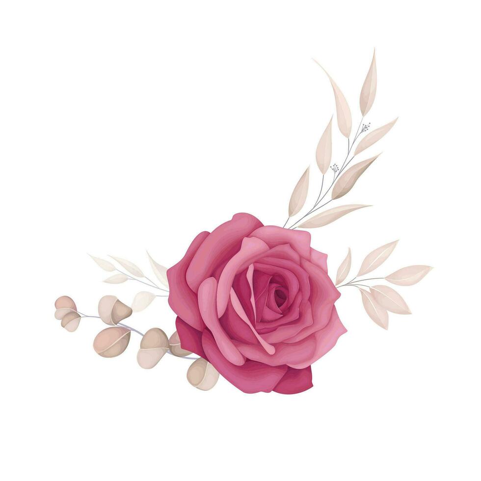 bouquet di rose su sfondo bianco vettore