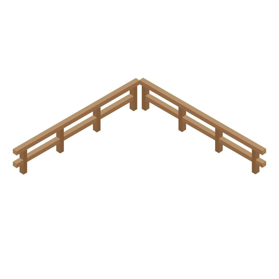 vettore di legno recinto design su bianca sfondo