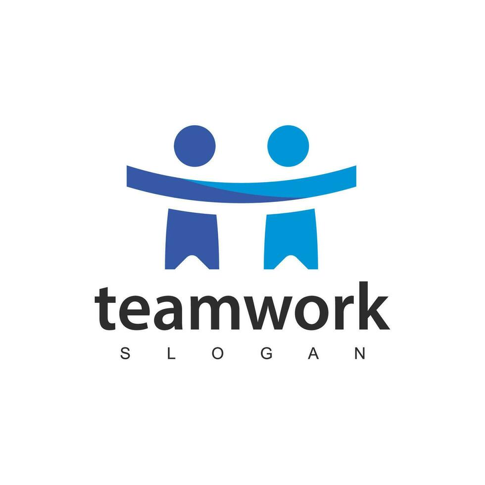lavoro di squadra, amicizia, persone connettività logo design vettore