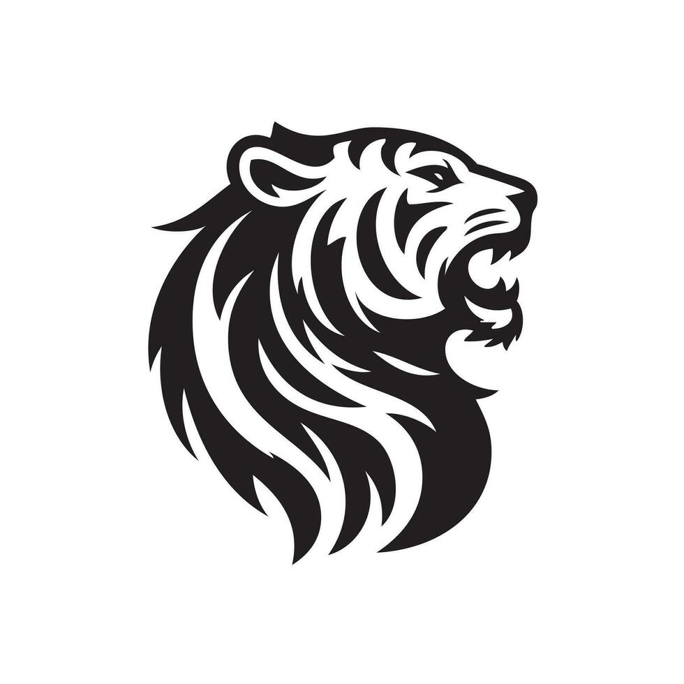 semplice tigre logo. tigre vettore. cartone animato tigre testa, colore e nero e bianca. portafortuna viso davanti Visualizza, logo design elemento. isolato vettore clip arte illustrazione.