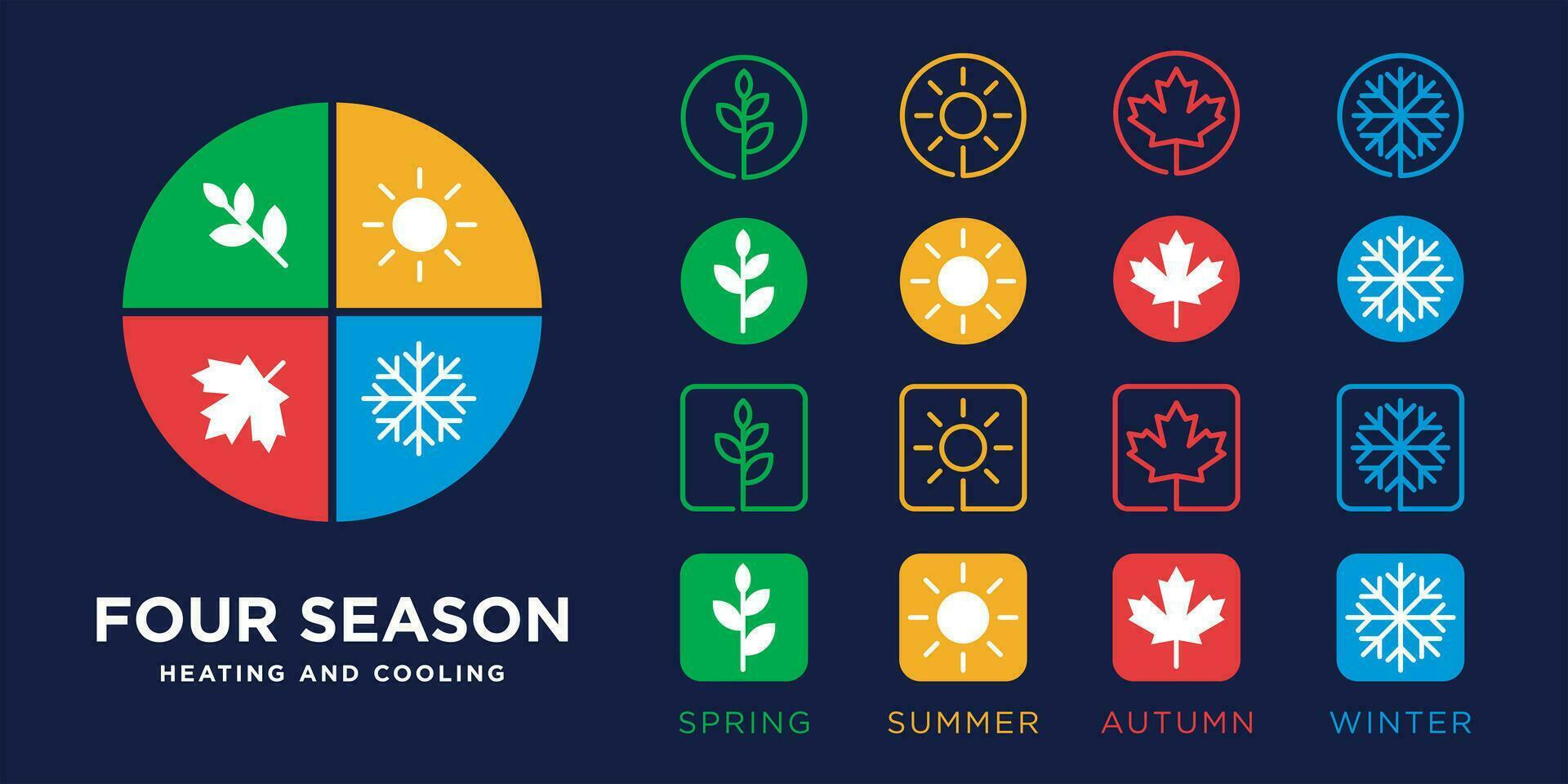 quattro stagione elementi vettore design.