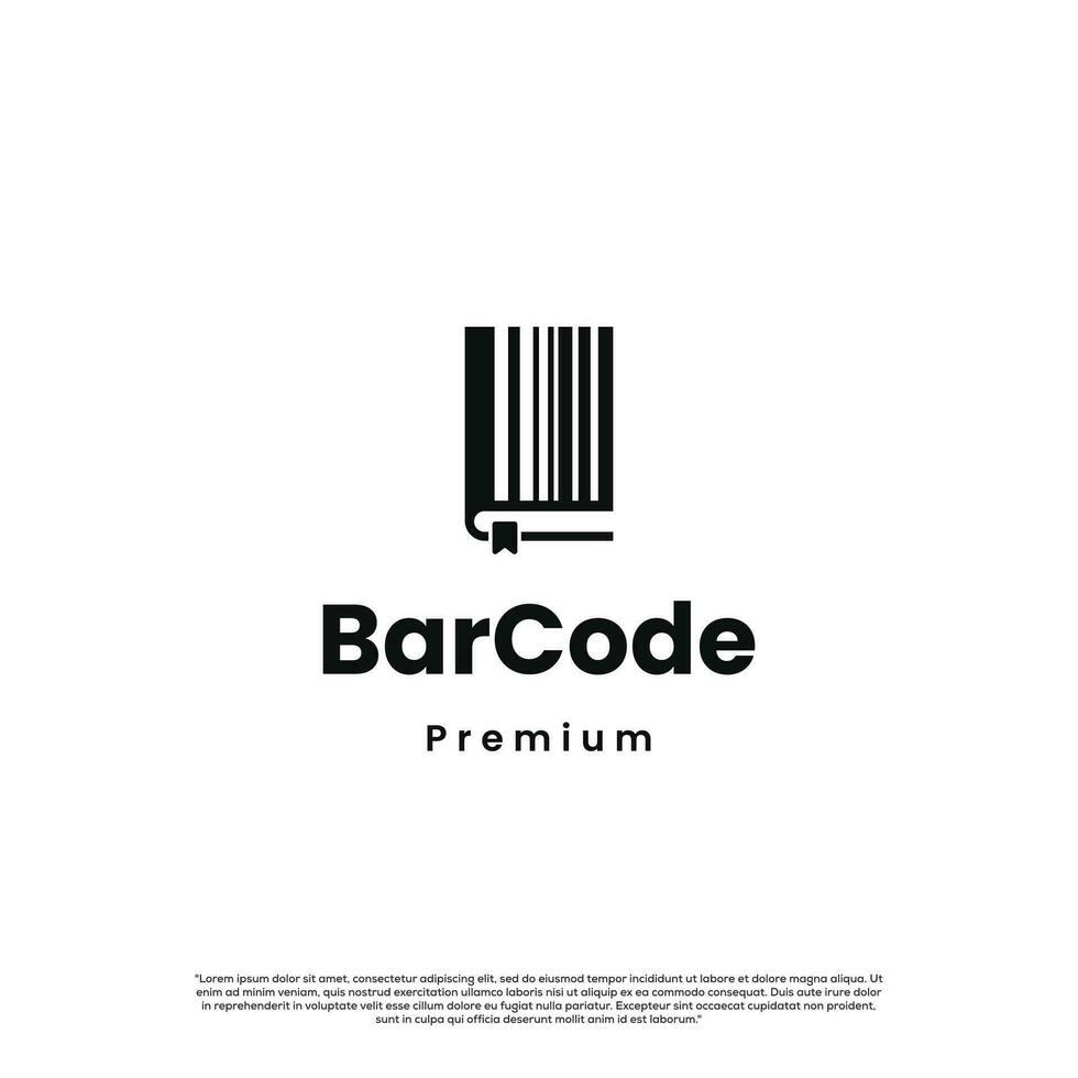 libro codice a barre logo design moderno concetto vettore