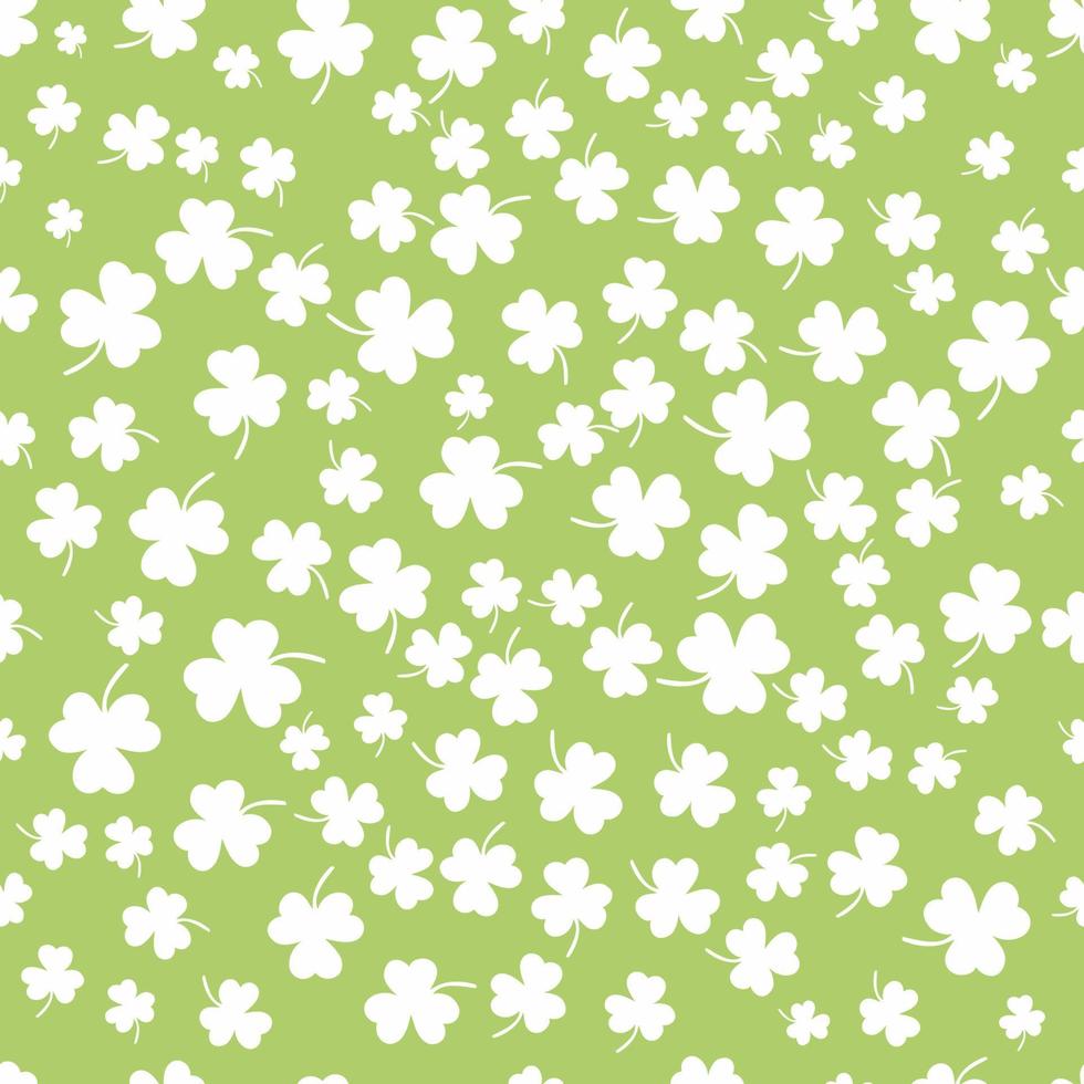 foglia di trifoglio design piatto sfondo verde motivo di sfondo illustrazione vettoriale