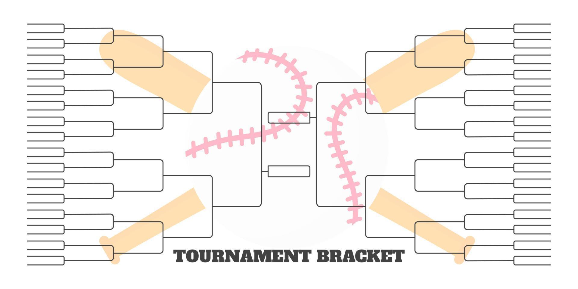 64 squadre torneo staffa campionato modello piatto stile design illustrazione vettoriale. vettore