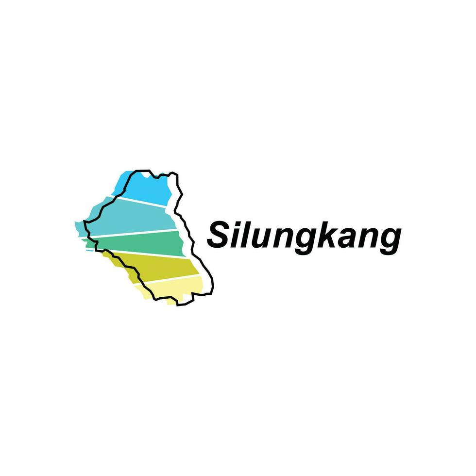 silungkang carta geografica. vettore carta geografica di Indonesia nazione colorato disegno, illustrazione design modello su bianca sfondo