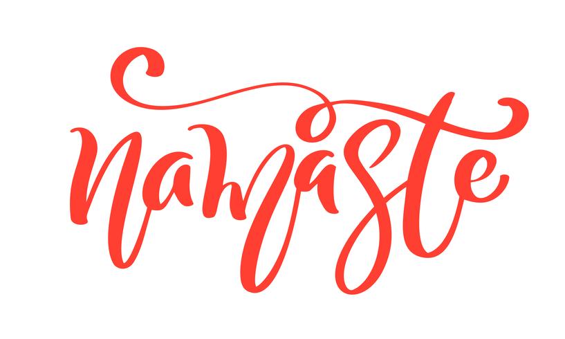 Yoga di carta di namaste di testo disegnato a mano. Parola di calligrafia graffiato bellissimo lettering lettering poster. Isolato su sfondo bianco Preventivo positivo Moderna calligrafia pennello T-shirt stampata vettore