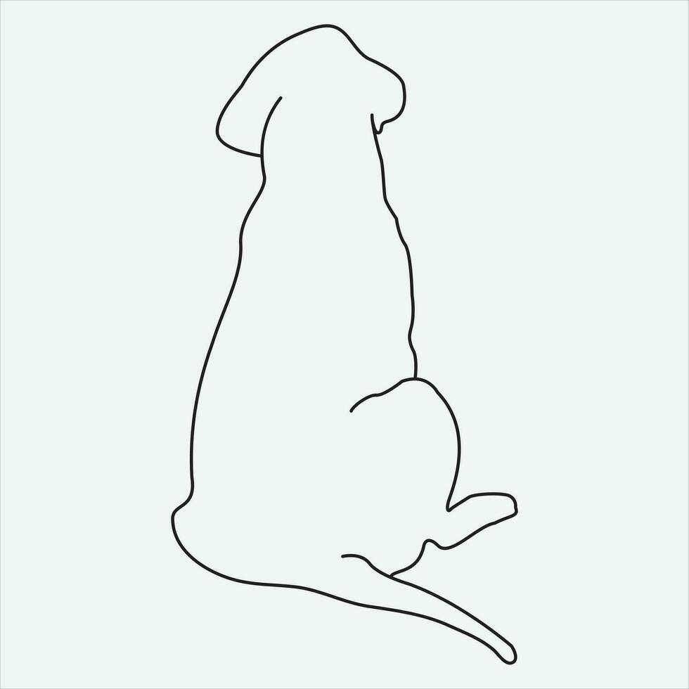 uno linea mano disegnato cane schema vettore illustrazione