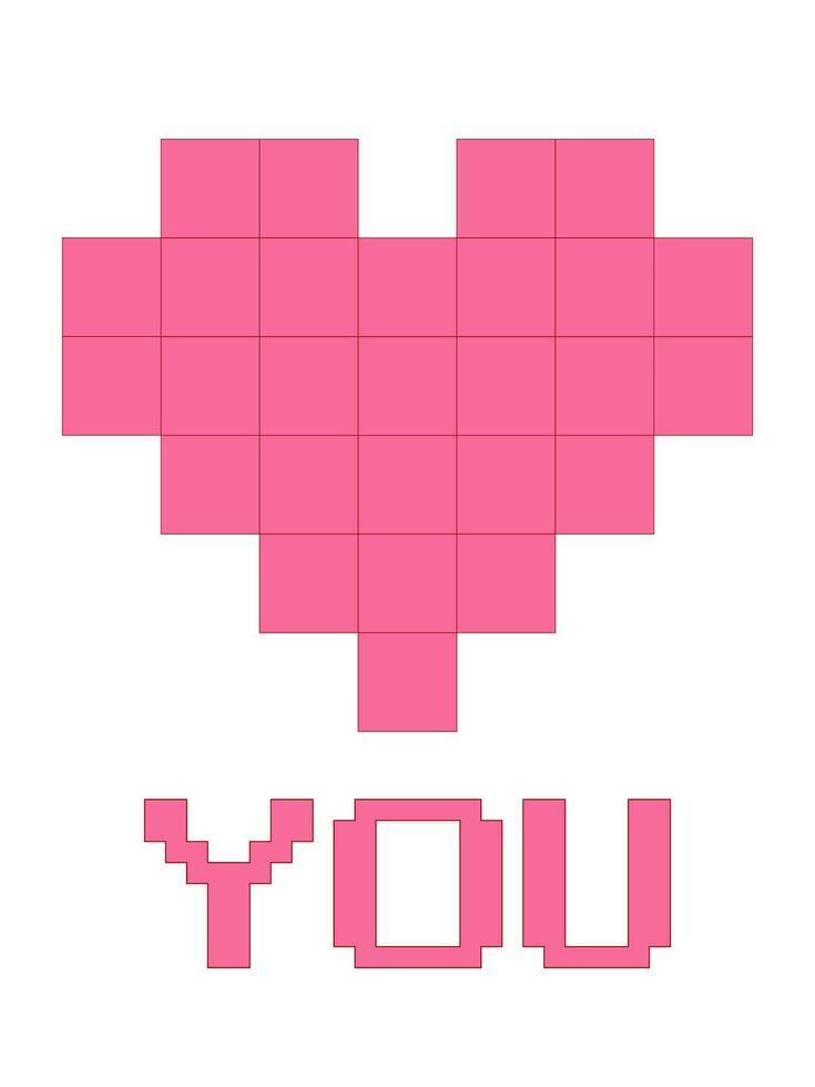 8 po pixel carta con cuore. vettore illustrazione. San Valentino giorno, nozze, anniversario. io amore voi.