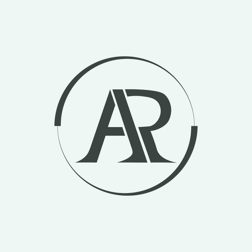 vettore illustrazione di semplice logo 'un' e 'R' lettera