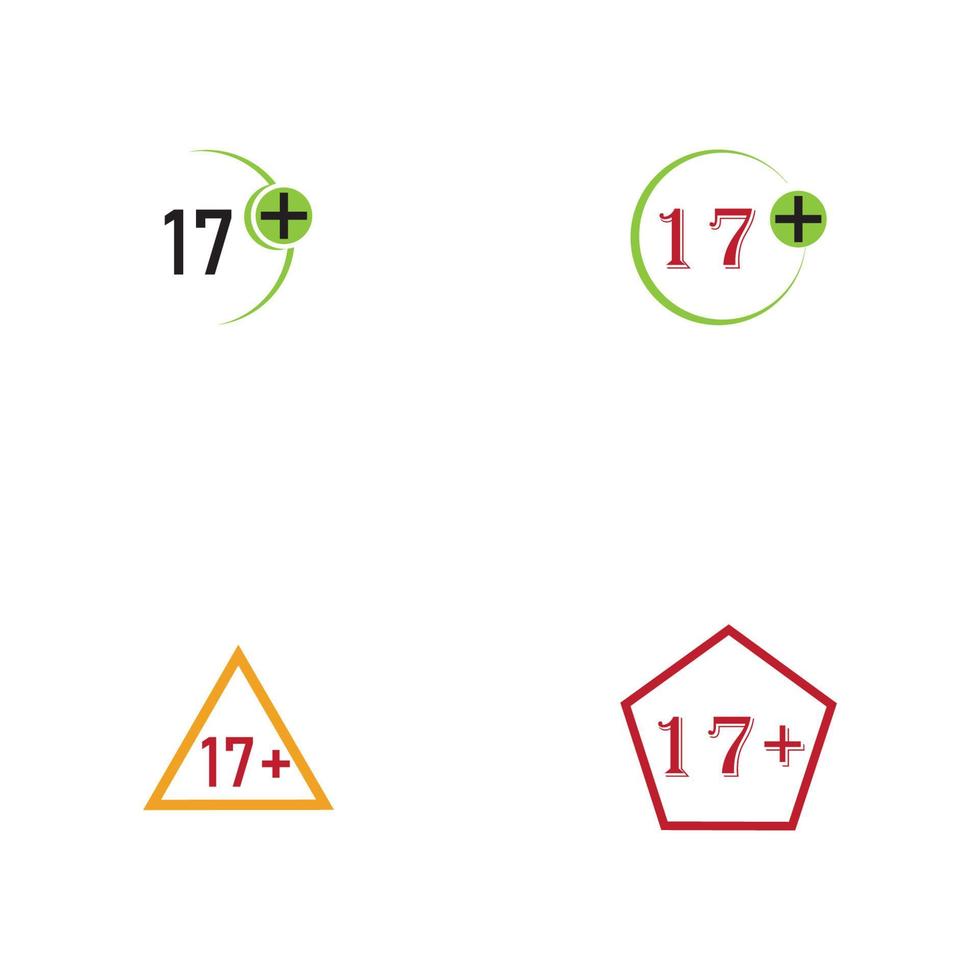 17 più icona illustrazione vettoriale isolato segno simbolo