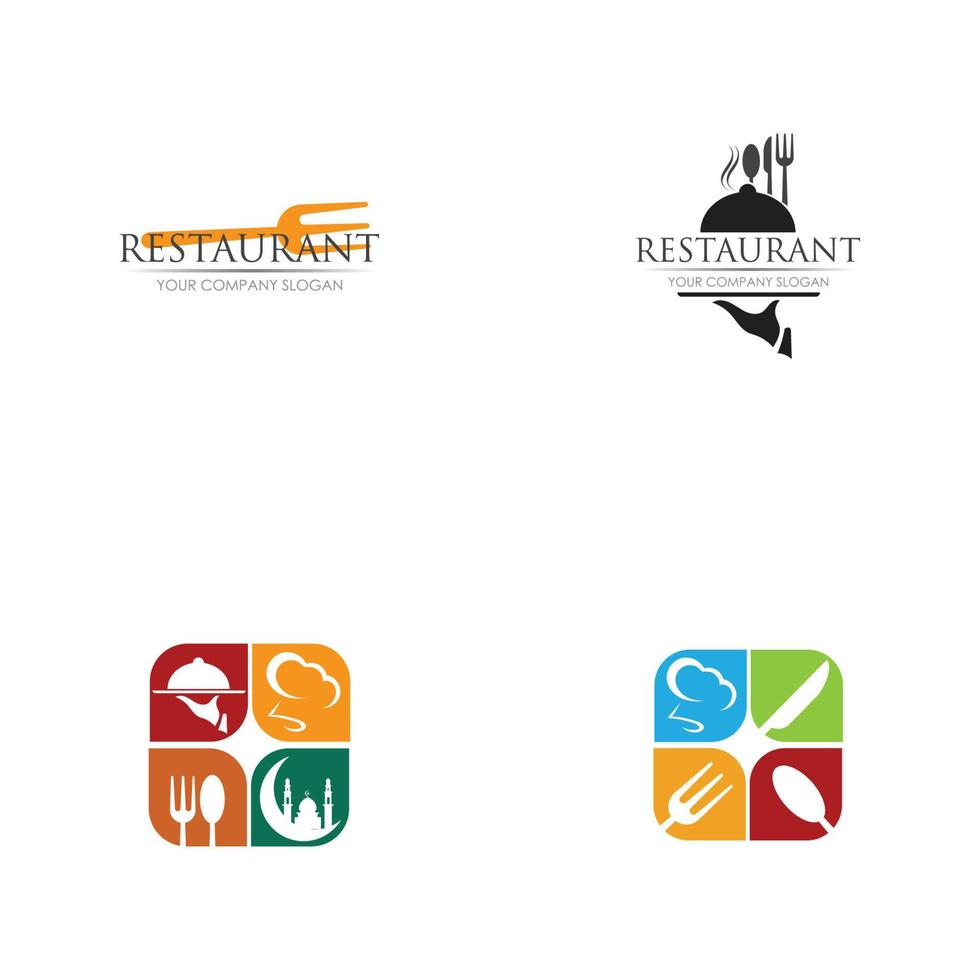 modello di progettazione dell'illustrazione vettoriale del logo del ristorante