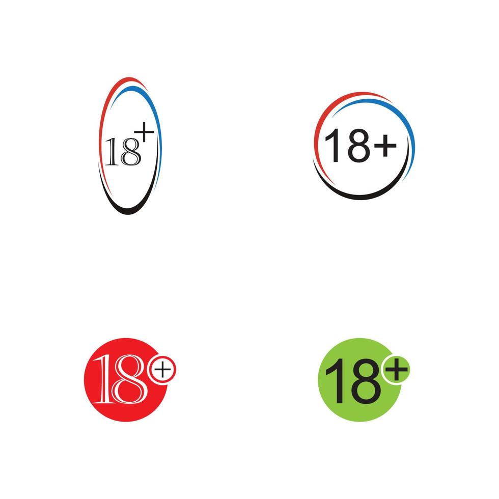 18 più icona simbolo illustrazione vettoriale modello di progettazione