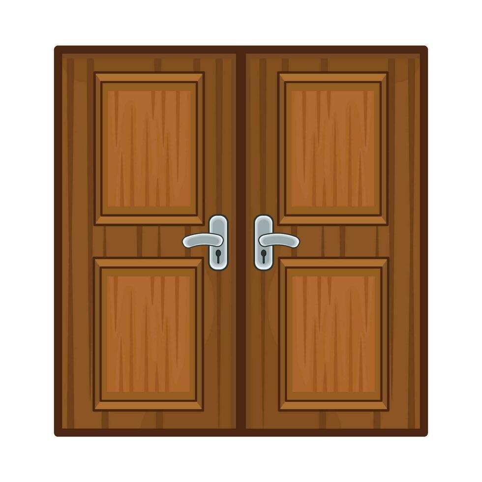 illustrazione di di legno porta vettore