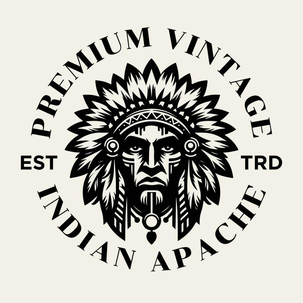 indiano apache tribù logo icona design vettore