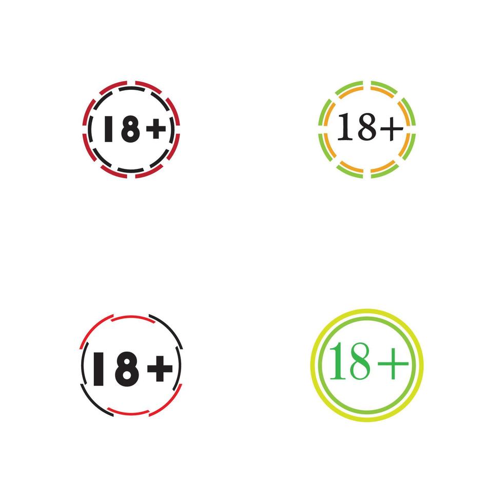 18 più icona simbolo illustrazione vettoriale modello di progettazione