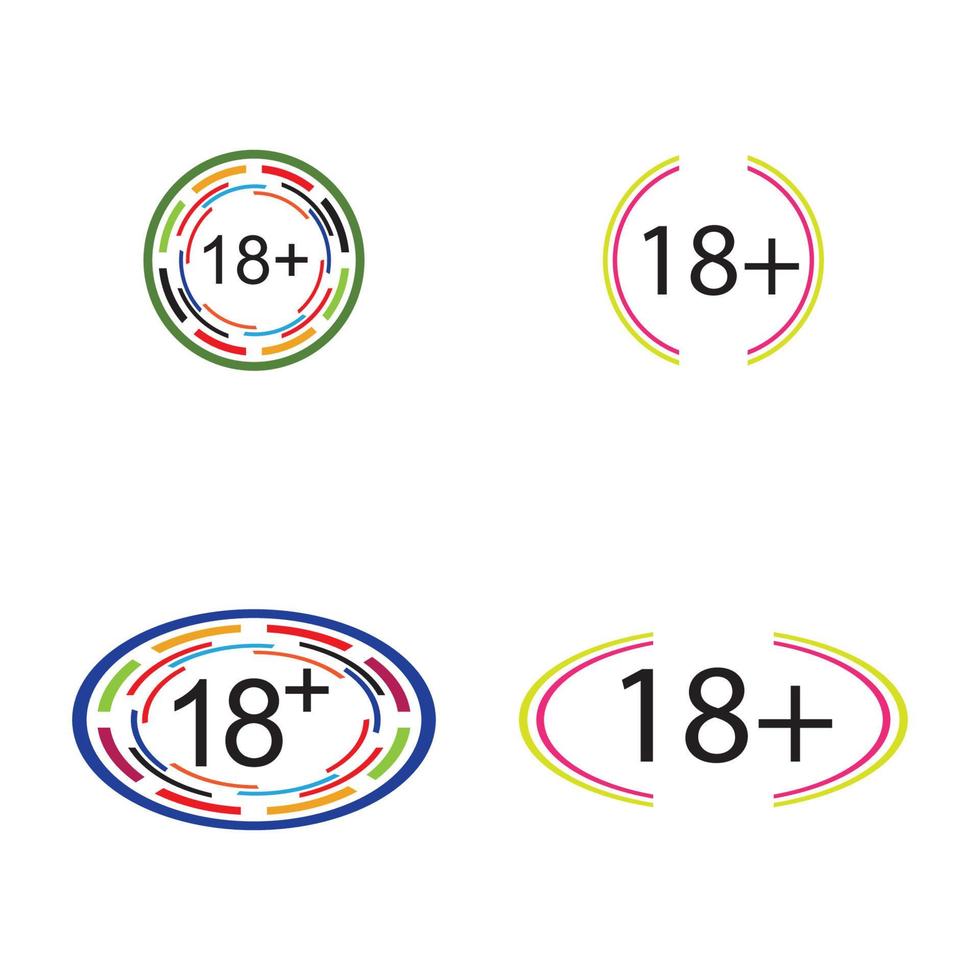 18 più icona simbolo illustrazione vettoriale modello di progettazione