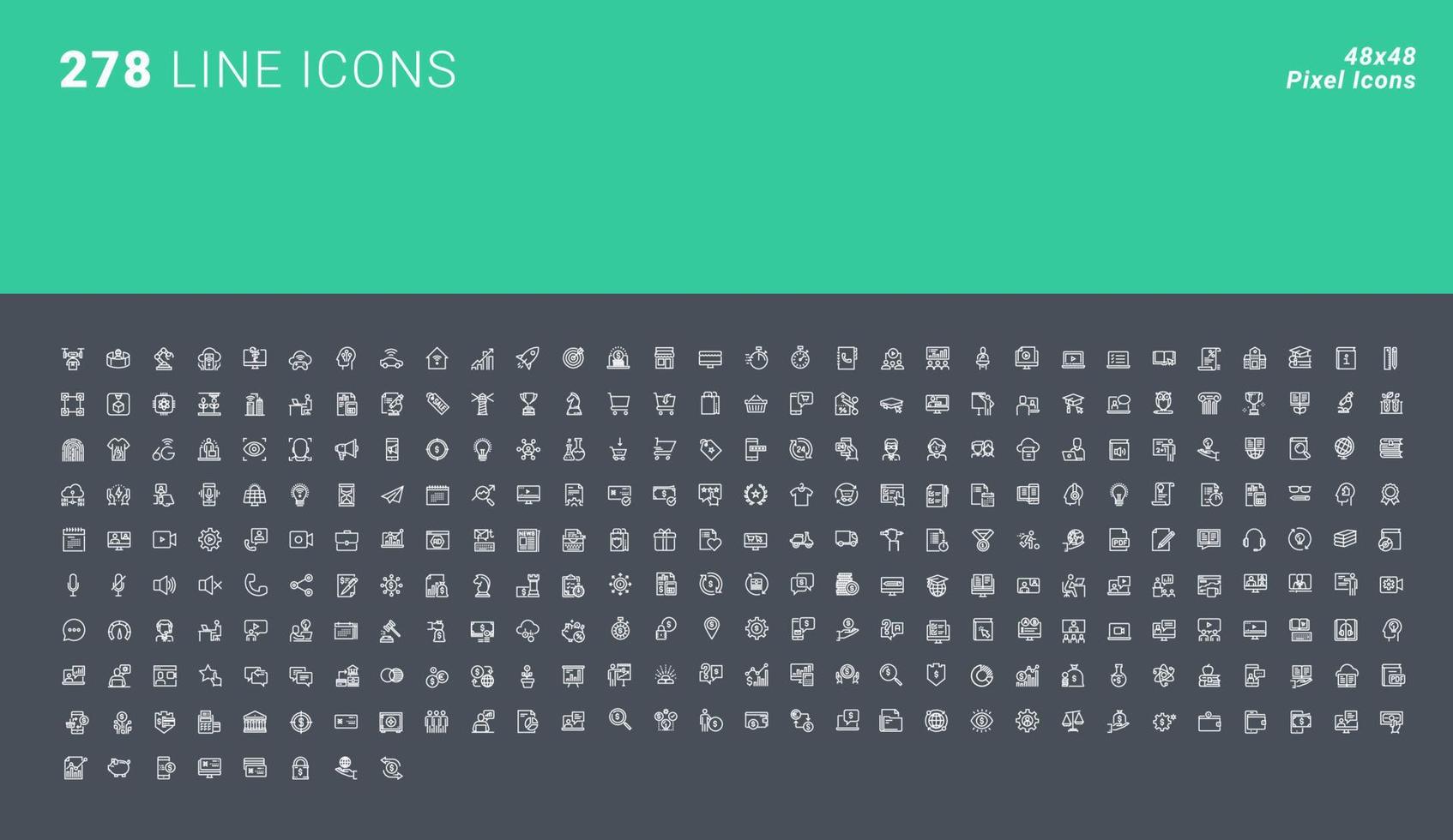 set di icone pixel perfette per la progettazione grafica e web e lo sviluppo di app vettore