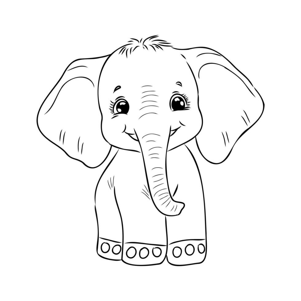 cartone animato elefante schizzo vettore