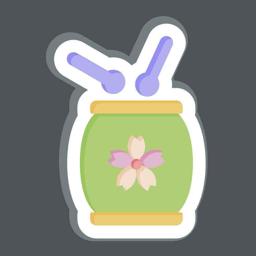 etichetta tamburellare. relazionato per sakura Festival simbolo. semplice design modificabile. semplice illustrazione vettore