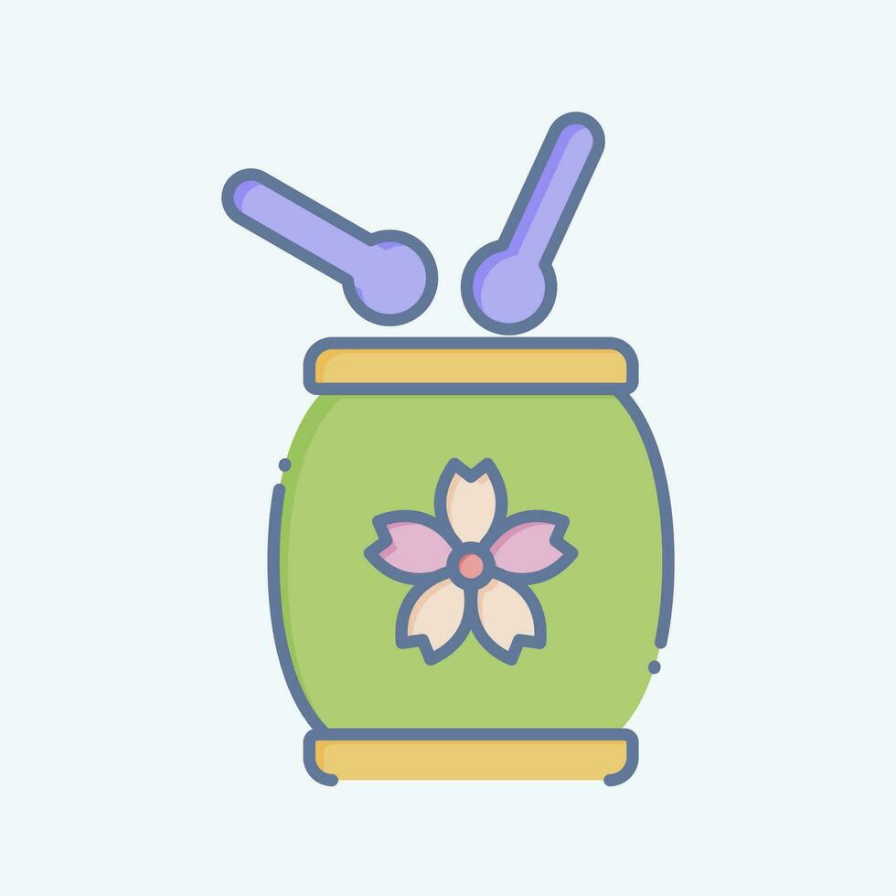 icona tamburellare. relazionato per sakura Festival simbolo. scarabocchio stile. semplice design modificabile. semplice illustrazione vettore