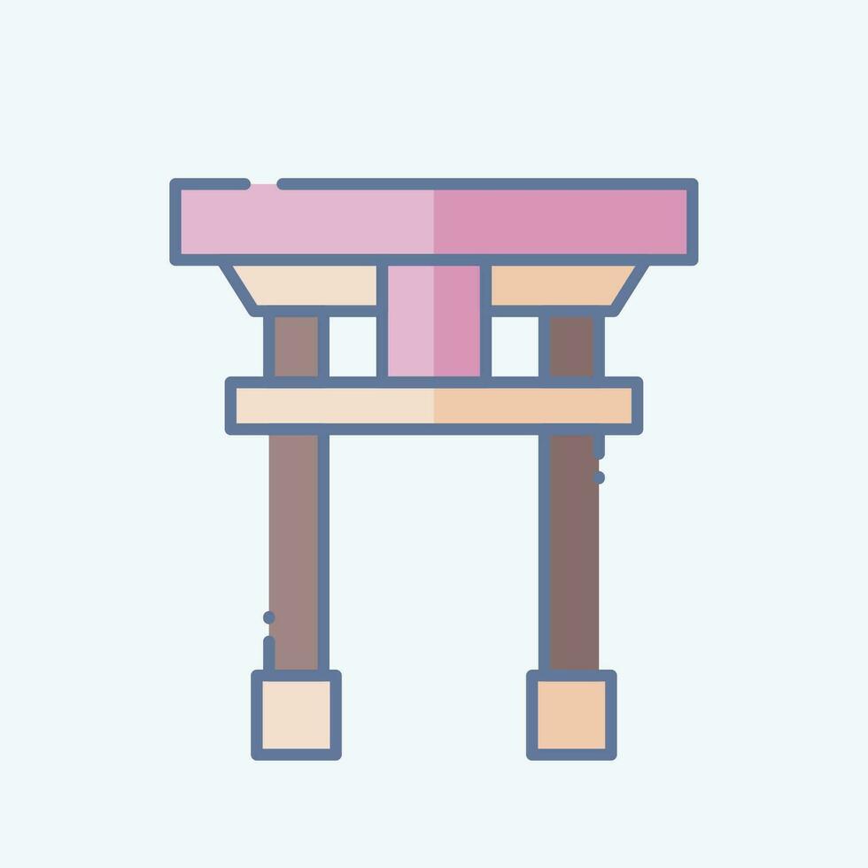 icona torii. relazionato per sakura Festival simbolo. scarabocchio stile. semplice design modificabile. semplice illustrazione vettore