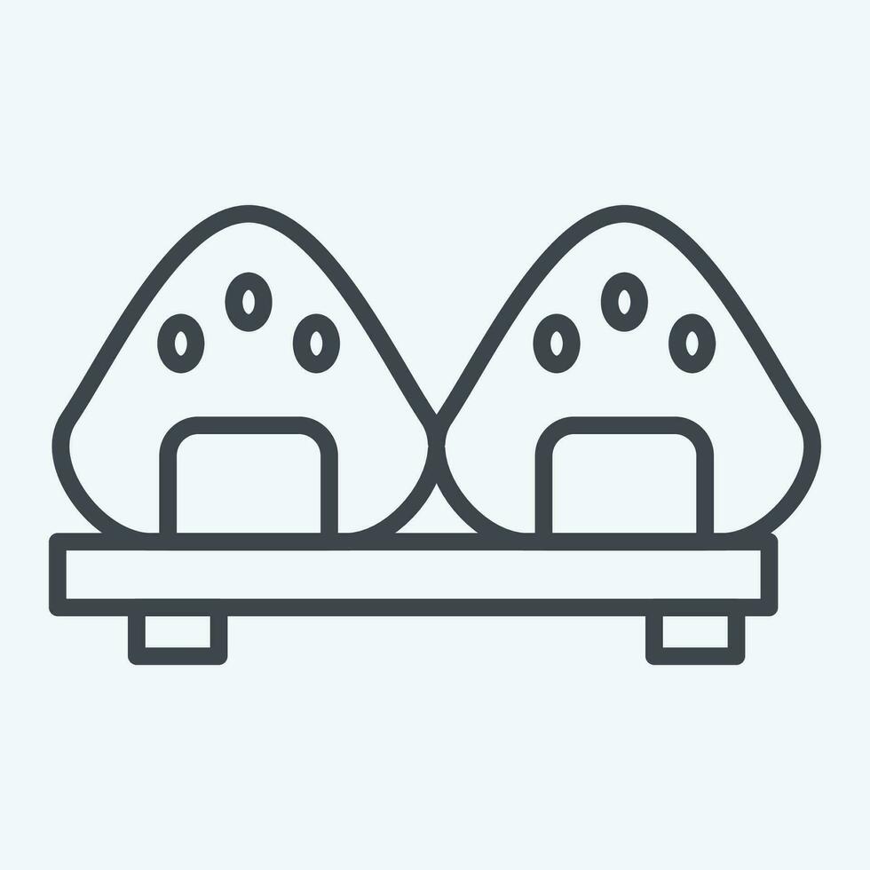 icona onigiri. relazionato per sakura Festival simbolo. linea stile. semplice design modificabile. semplice illustrazione vettore
