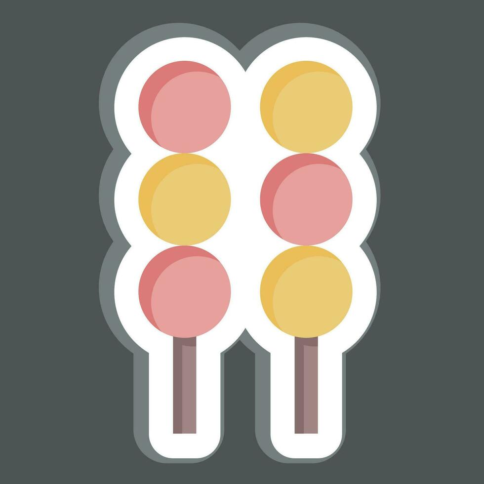 etichetta dango. relazionato per sakura Festival simbolo. semplice design modificabile. semplice illustrazione vettore
