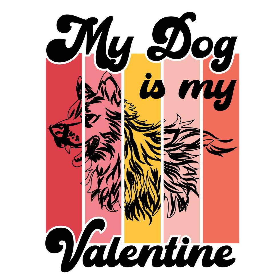 san valentino retrò sublimazione t camicia mio cane è mio San Valentino vettore
