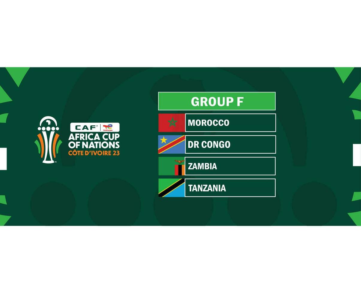 può avorio costa tazza 2023 gruppo f bandiere paesi africano tazza di nazioni calcio design vettore