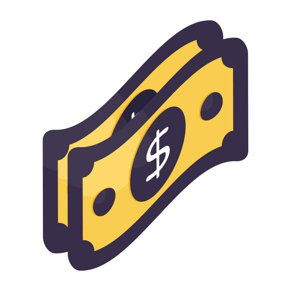 un' unico design icona di carta moneta vettore