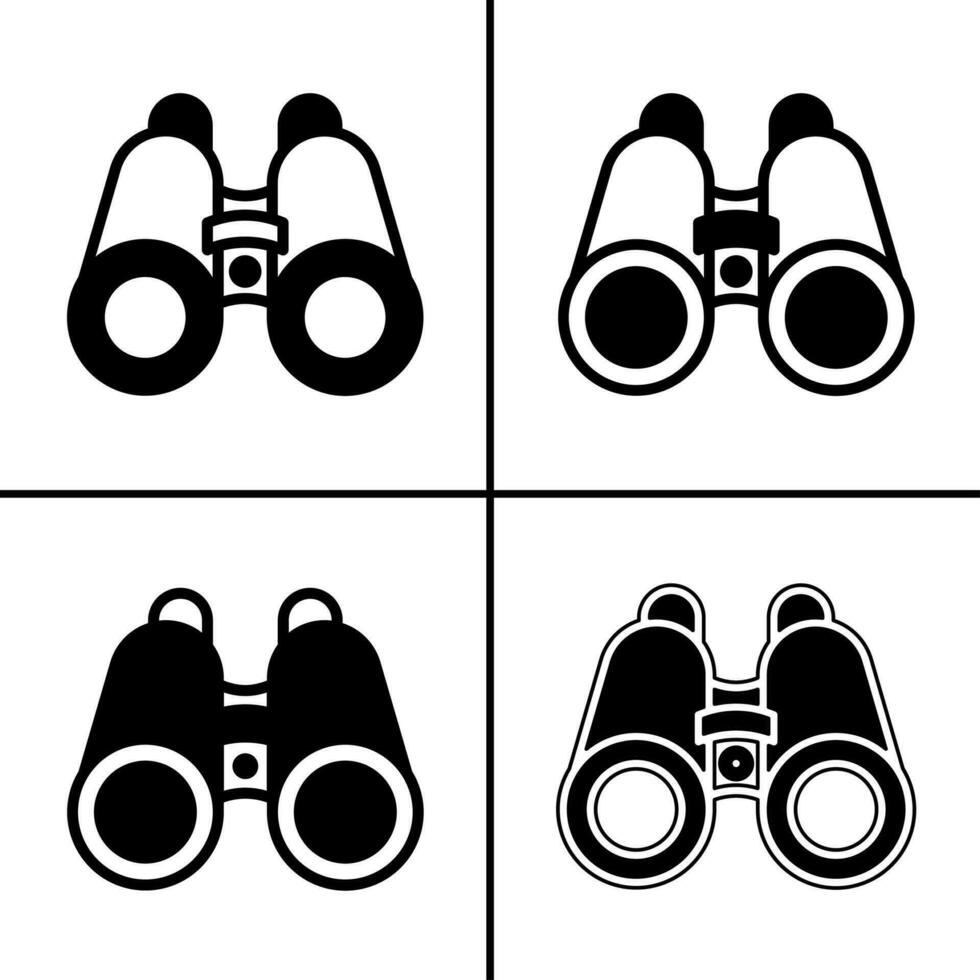 vettore nero e bianca illustrazione di binocolo icona per attività commerciale. azione vettore design.
