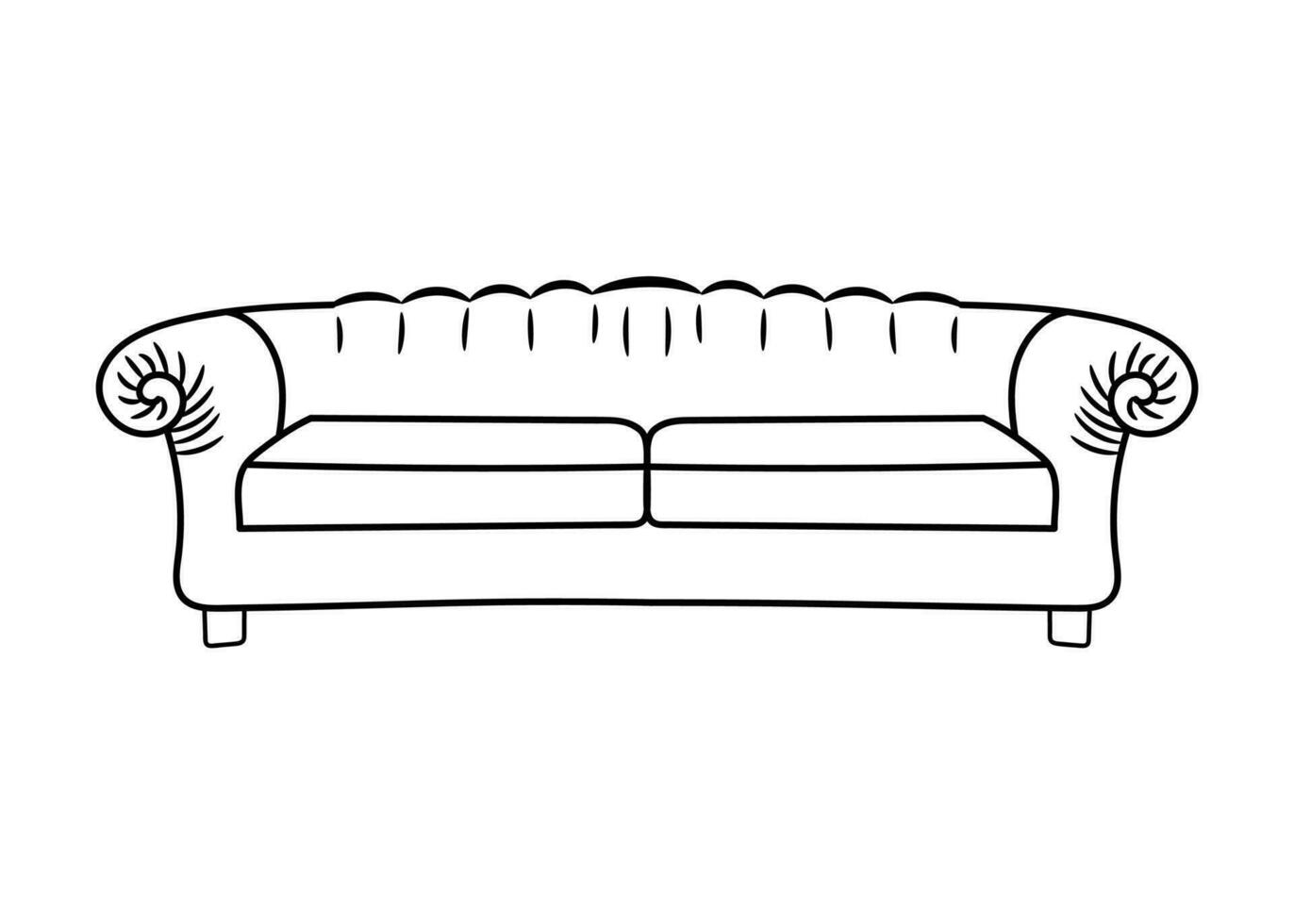 divano linea icone. mobilia design. collezione di divano illustrazione. moderno mobilia impostato isolato su bianca sfondo. vettore
