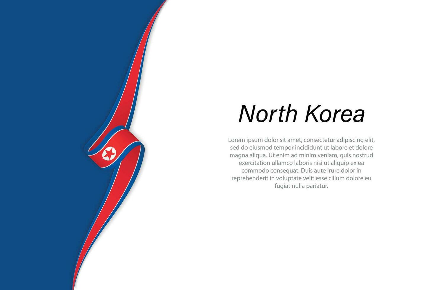 onda bandiera di nord Corea con copyspace sfondo vettore