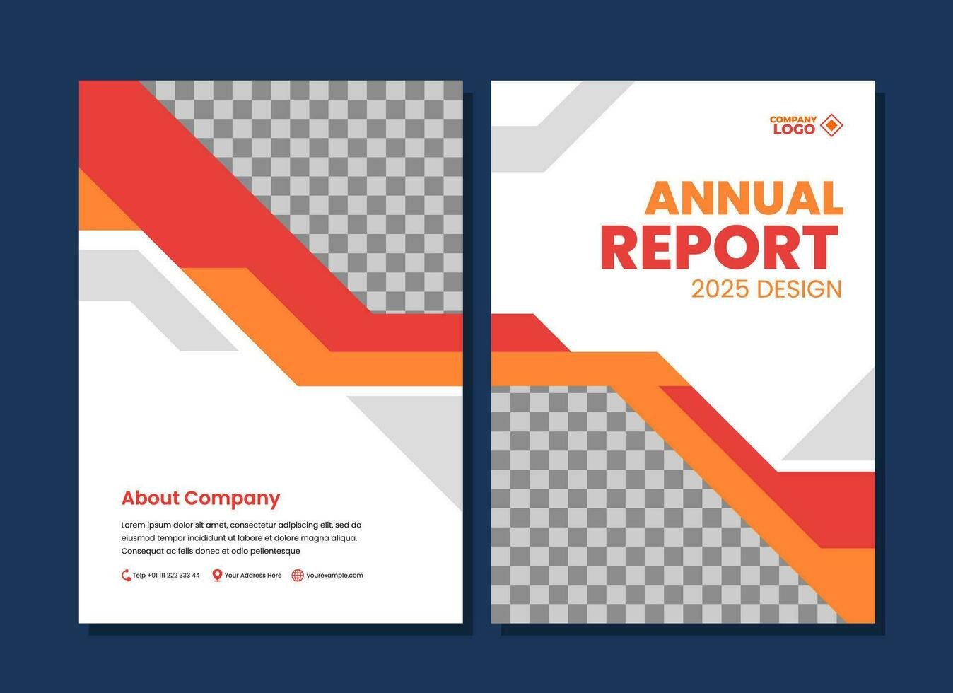 modello di progettazione copertina relazione annuale vettore