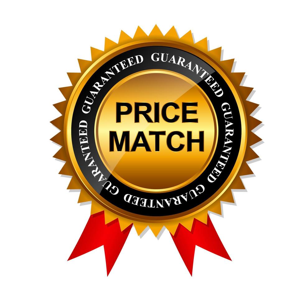 illustrazione di vettore del modello del segno dell'etichetta dell'etichetta di garanzia della corrispondenza di prezzo match