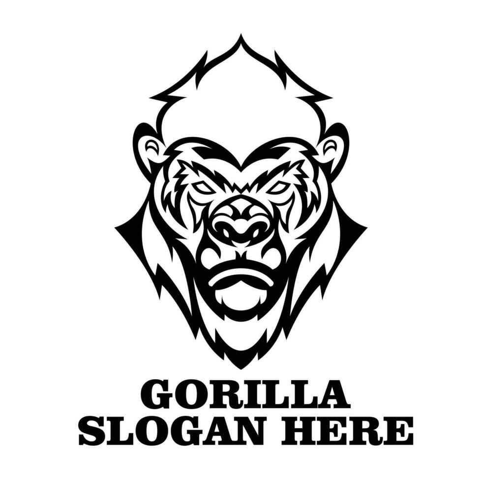 gorilla portafortuna design esport illustrazione vettore