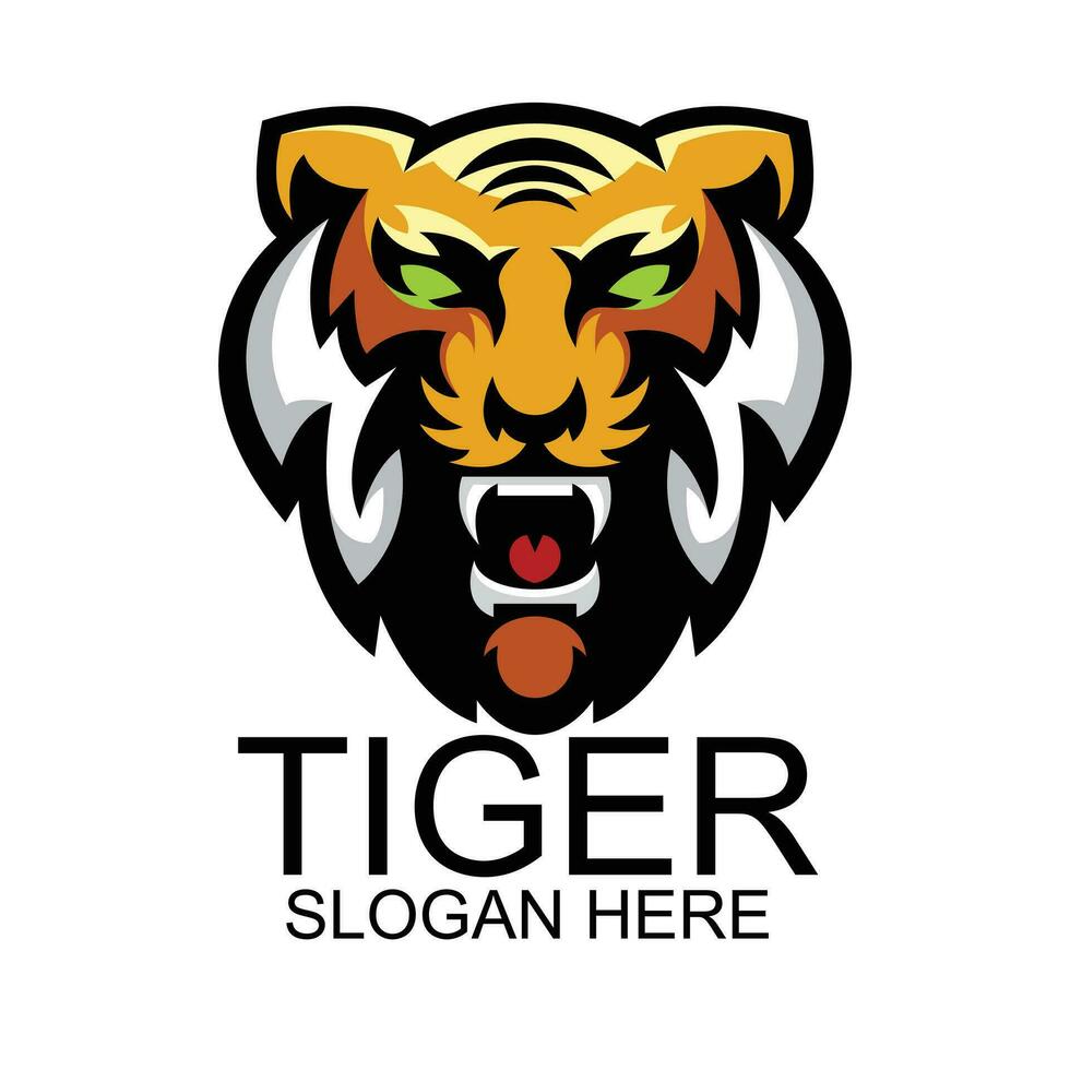 tigre portafortuna design esport illustrazione vettore