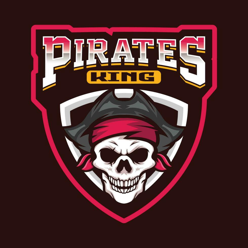 pirata re portafortuna logo modello design vettore