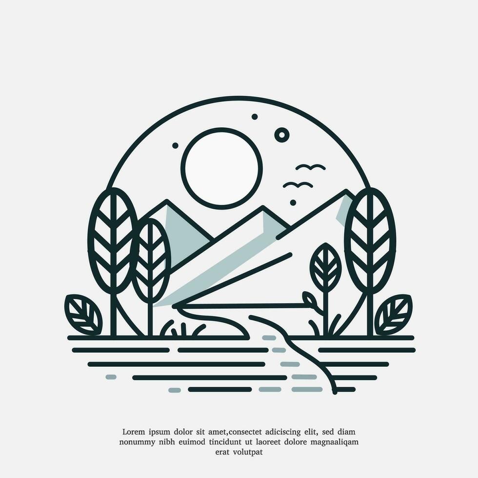 minimalista paesaggio logo illustrazione vettore