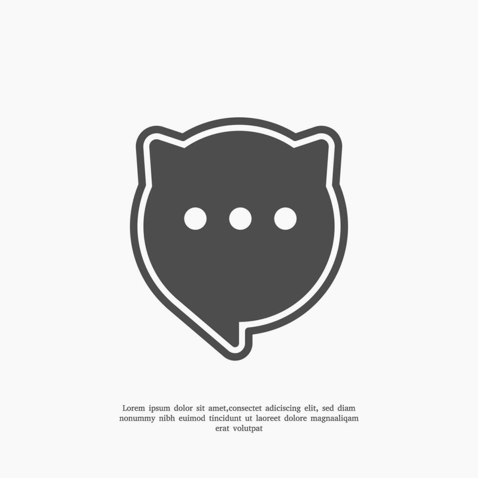 parlare gatto logo design modello vettore
