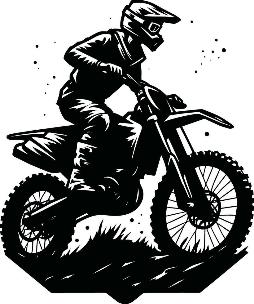 ai generato motocross ciclista silhouette illustrazione professionista vettore