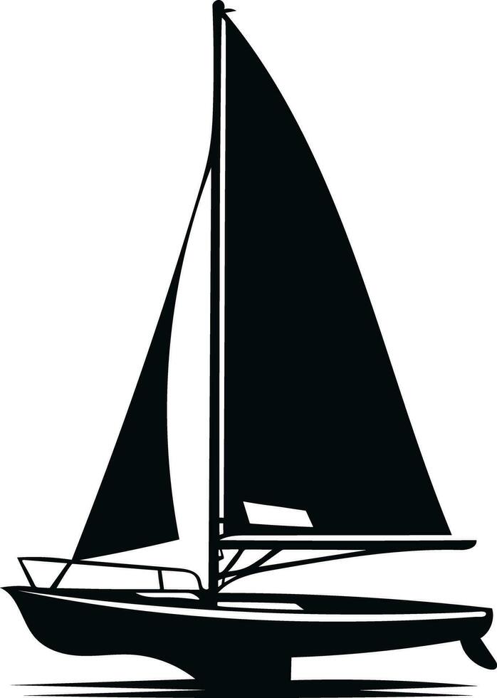 ai generato andare in barca Barche silhouette illustrazione gratuito vettore