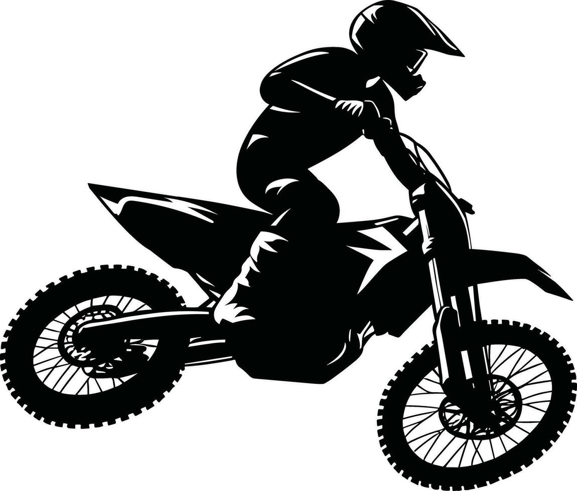 ai generato motocross ciclista silhouette illustrazione gratuito vettore