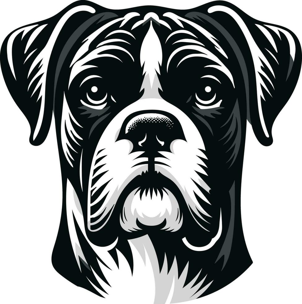 pugile cane viso isolato illustrazione professionista vettore