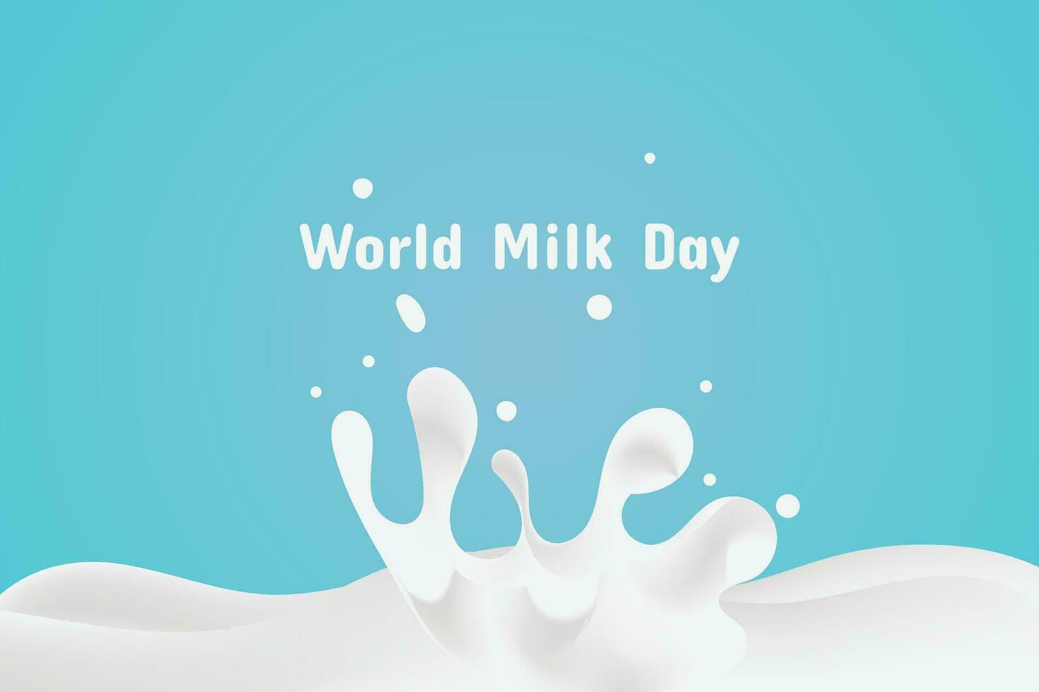 mondo latte giorno, bianca latte increspature blu gradazione sfondo. vettore design illustrazione