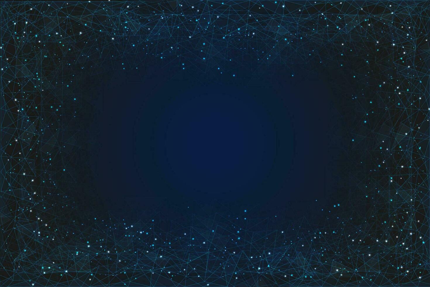 astratto blu sfondo. poligonale Basso poli wireframe illustrazione sembra piace stelle nel il nero notte cielo nel spase o volante bicchiere frammenti. digitale ragnatela, Internet design vettore