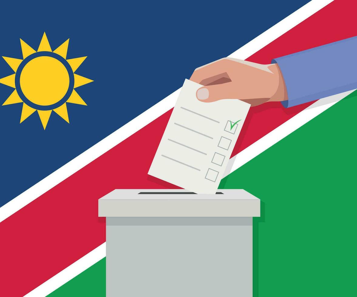 namibia elezione concetto. mano mette votazione bollettino vettore