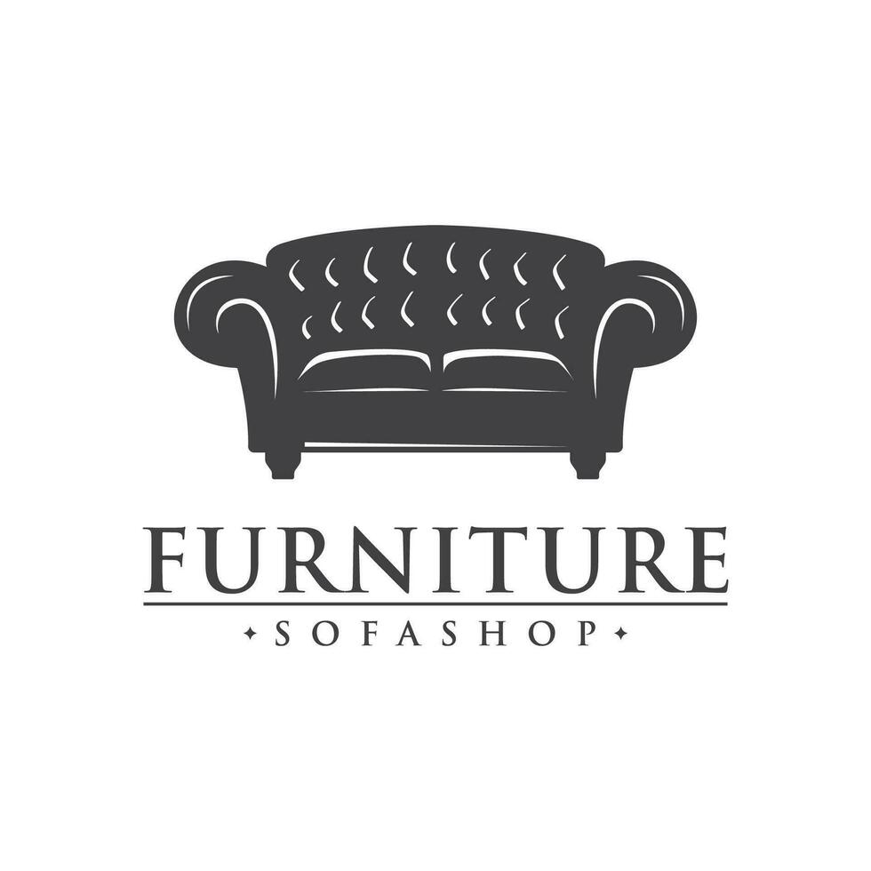 divano mobilia silhouette logo design vettore